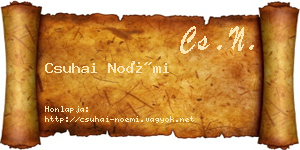 Csuhai Noémi névjegykártya